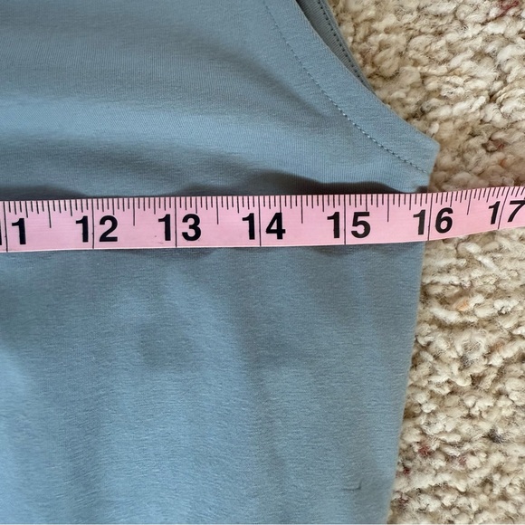 Pact Organic Cotton Relaxed Slub Tank Maxi Dress Small Side Slits Pockets Slate - Picture 5 of 8